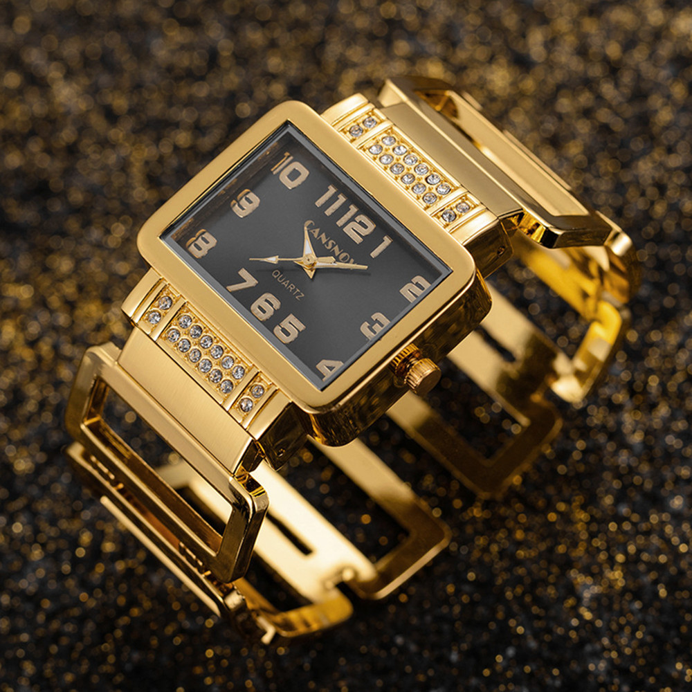 Jewelry Watches Silver - Cansnow Rechthoek Damespolshorloge Goud Zilver Bangle