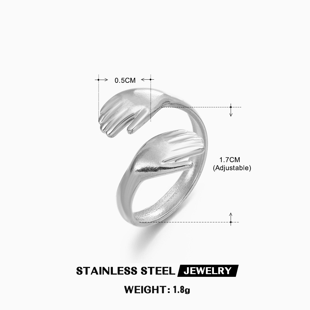 Minimalist Ring Stackable - In elkaar grijpende omhelzingring voor vrouwen