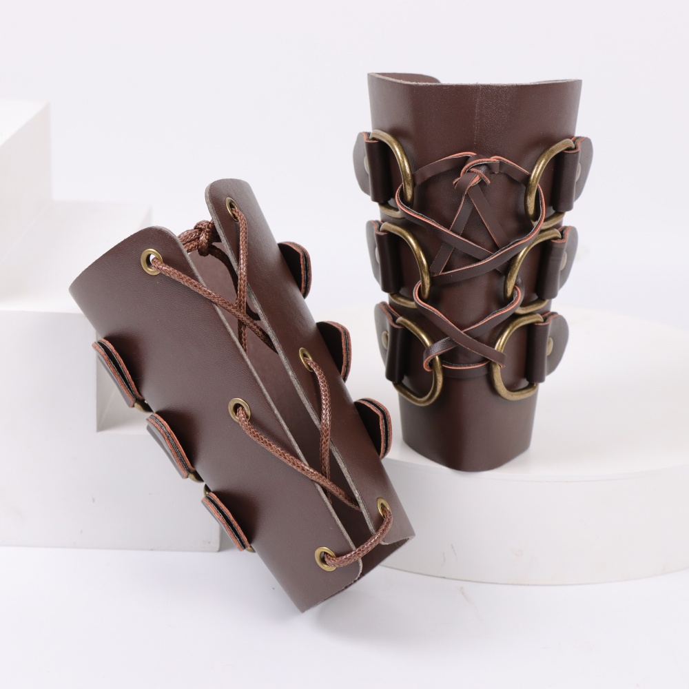 Leather Bracelet - Middeleeuwse boogschieten lederen lange handschoenen Steampunk