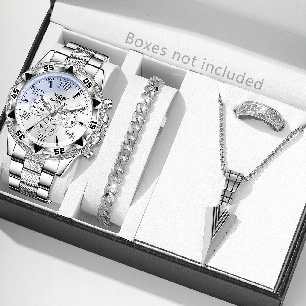 Jewelry Watches Silver - 4 STKS Zilver Herenmode Casual Gemengde