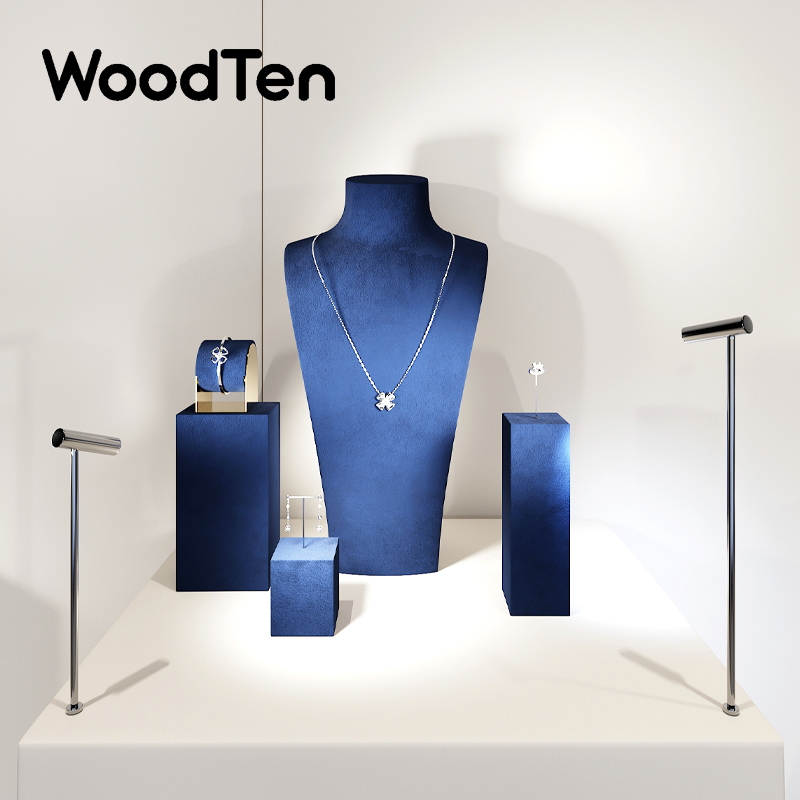 Jewelry Shop Watches - Woodten Premium Blue Sieraden Display Stand