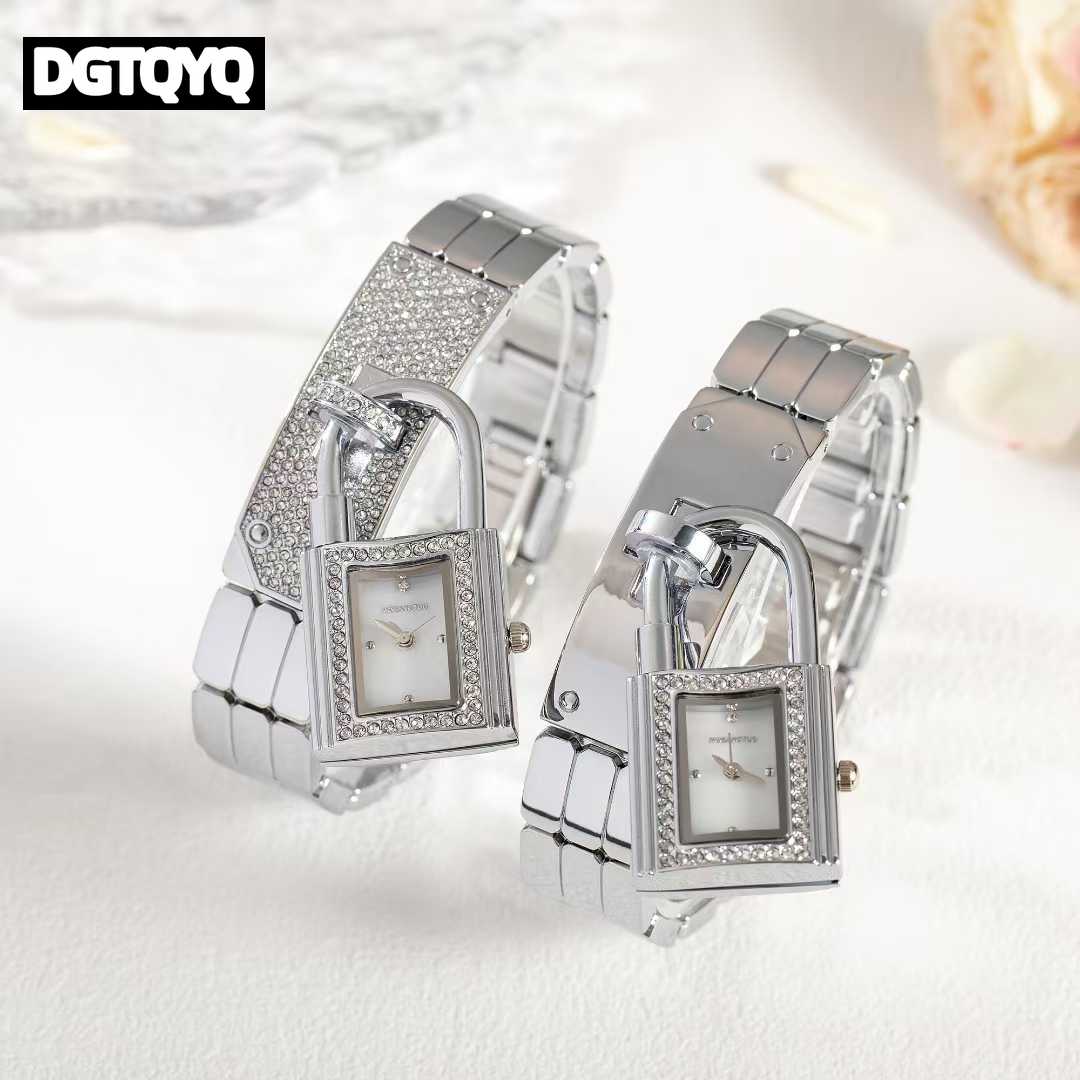 Jewelry Diamond Watches - Dames Sliver Afneembaar Slot Horloge Diamant
