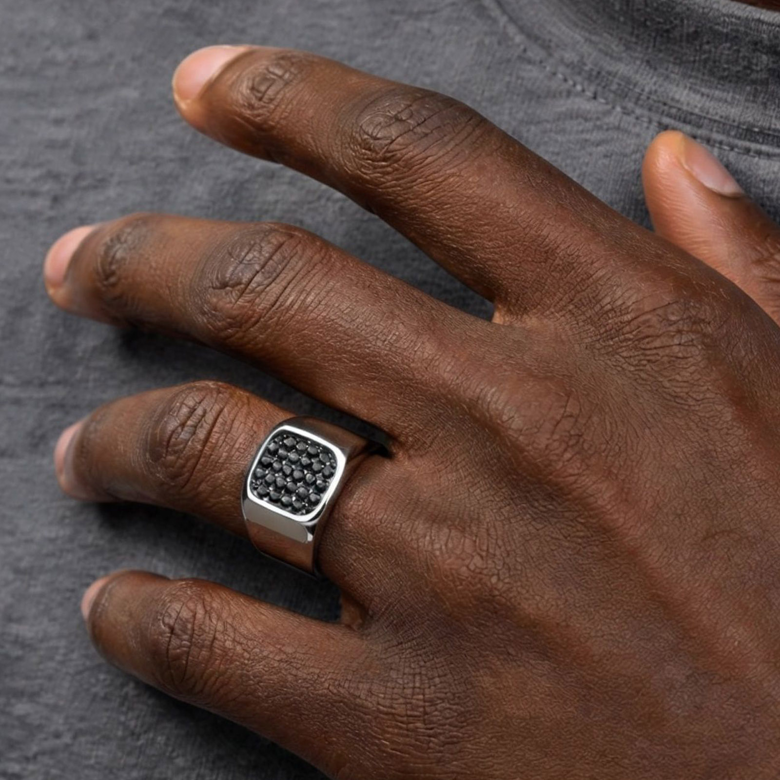 Mens Signet Ring - Punk roestvrijstalen zegelring voor mannen, waterdichte