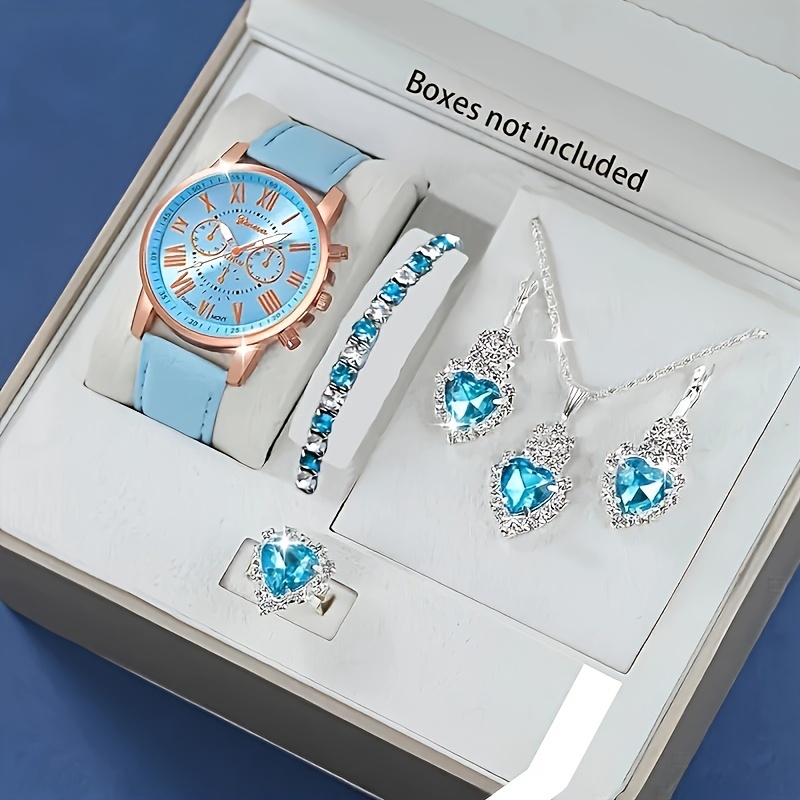 Stones Watches & Jewelry In Sweden Ab - Elegante roségouden hemelsblauwe Love Stone combo