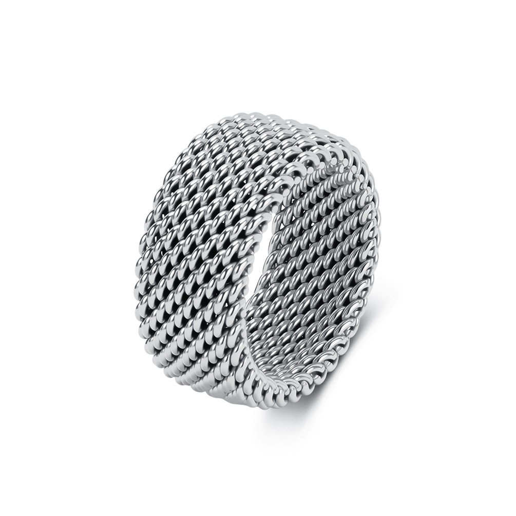Minimalist Ring Stackable - Trendy roestvrijstalen geweven ring geometrische minimalistische