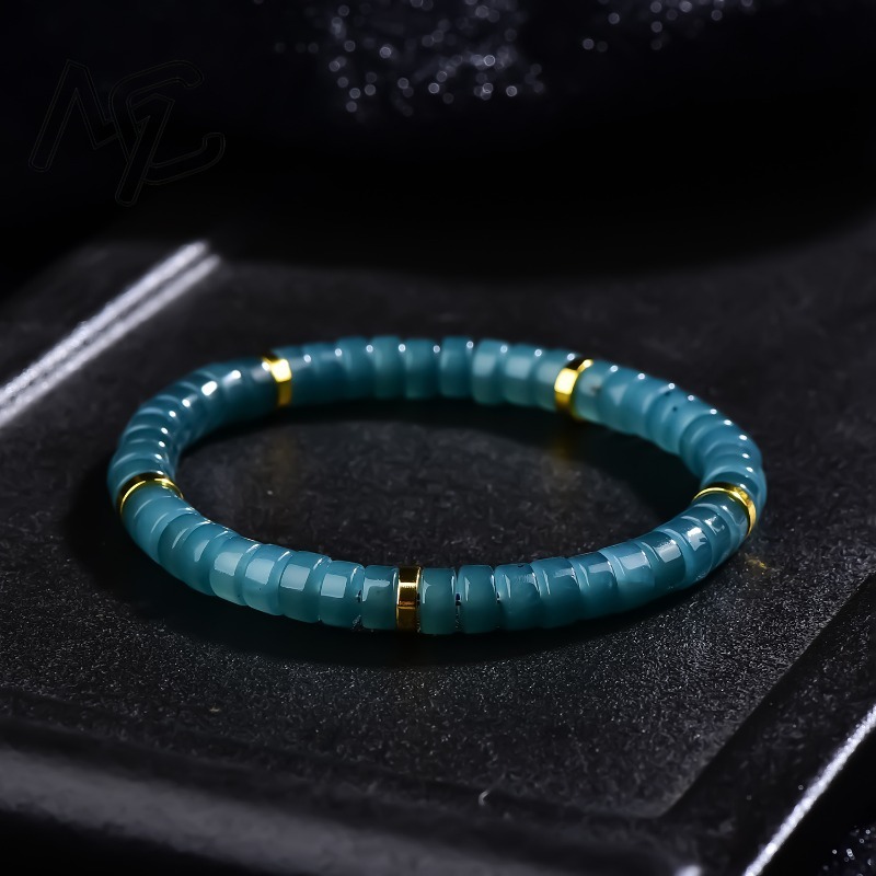 Charm Bracelet Beads - Natuurlijke Jadeïet Blauw Water Abacus Kralen