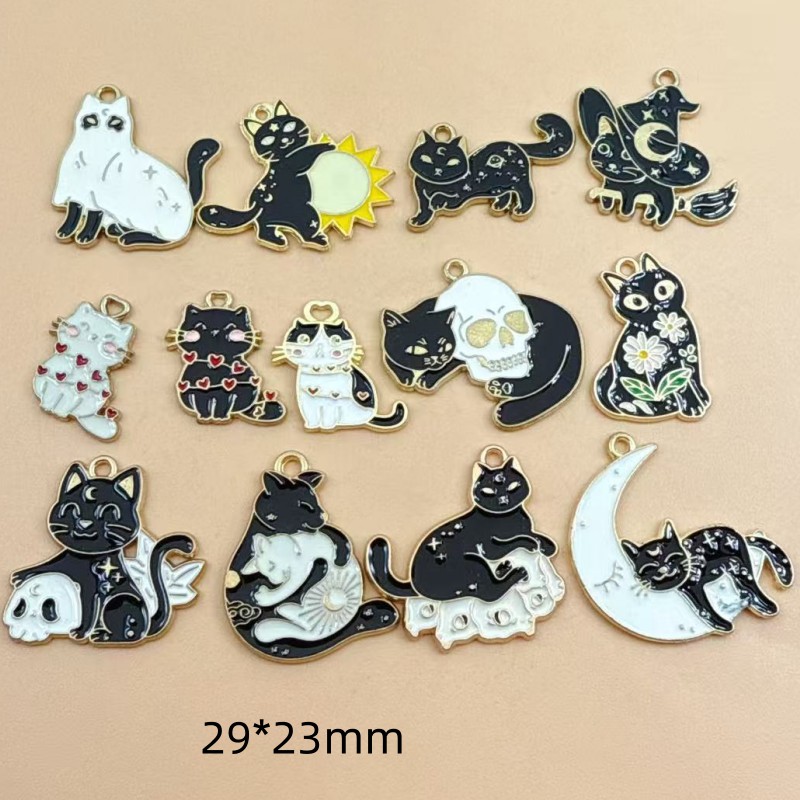 Charm Bracelet Beads - 10 stuks originele legering emaille zwarte