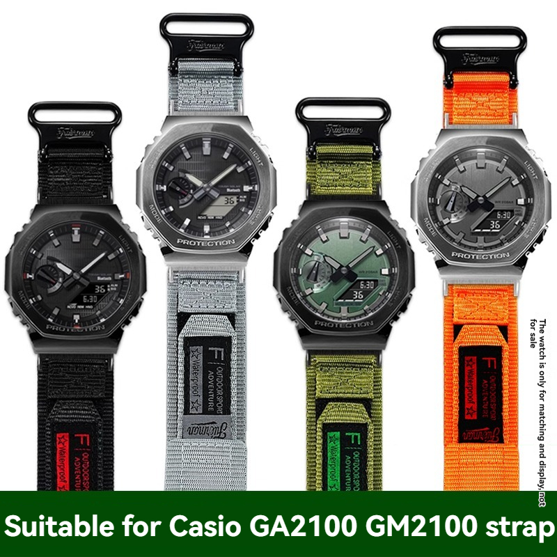 Casio Watch G-Shock Ga-2100 - Nylon canvas horlogeband voor Casio G-Shock