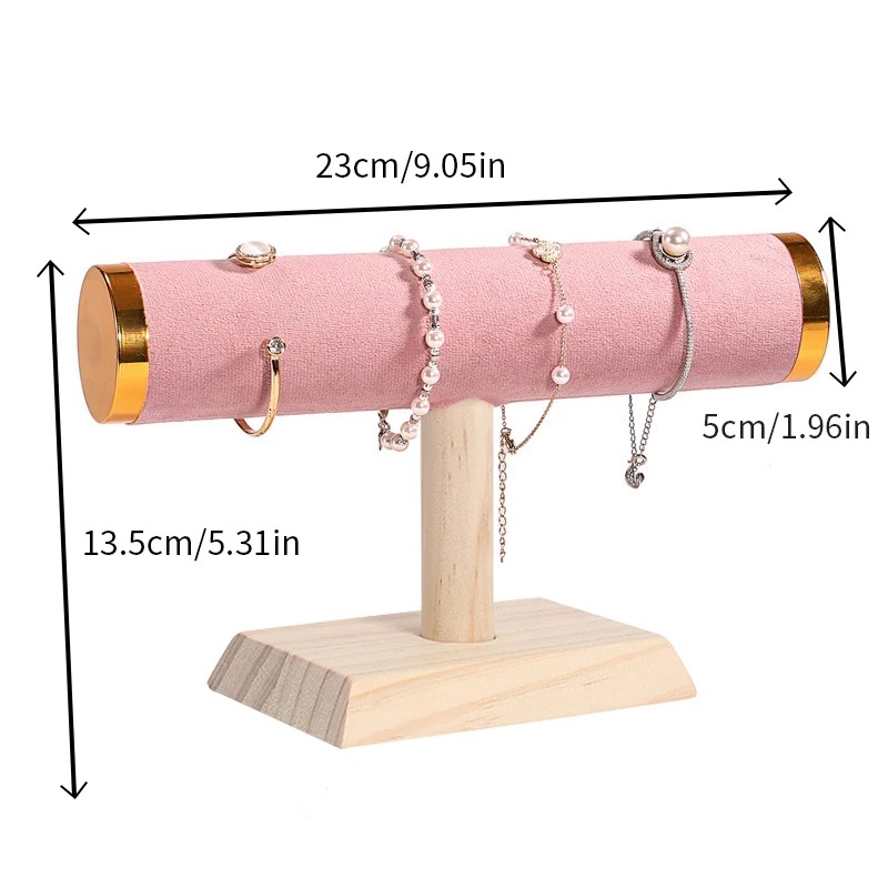 Jewelry Shop Watches - Houten T-Bar Armband Displaystandaard met Fluwelen
