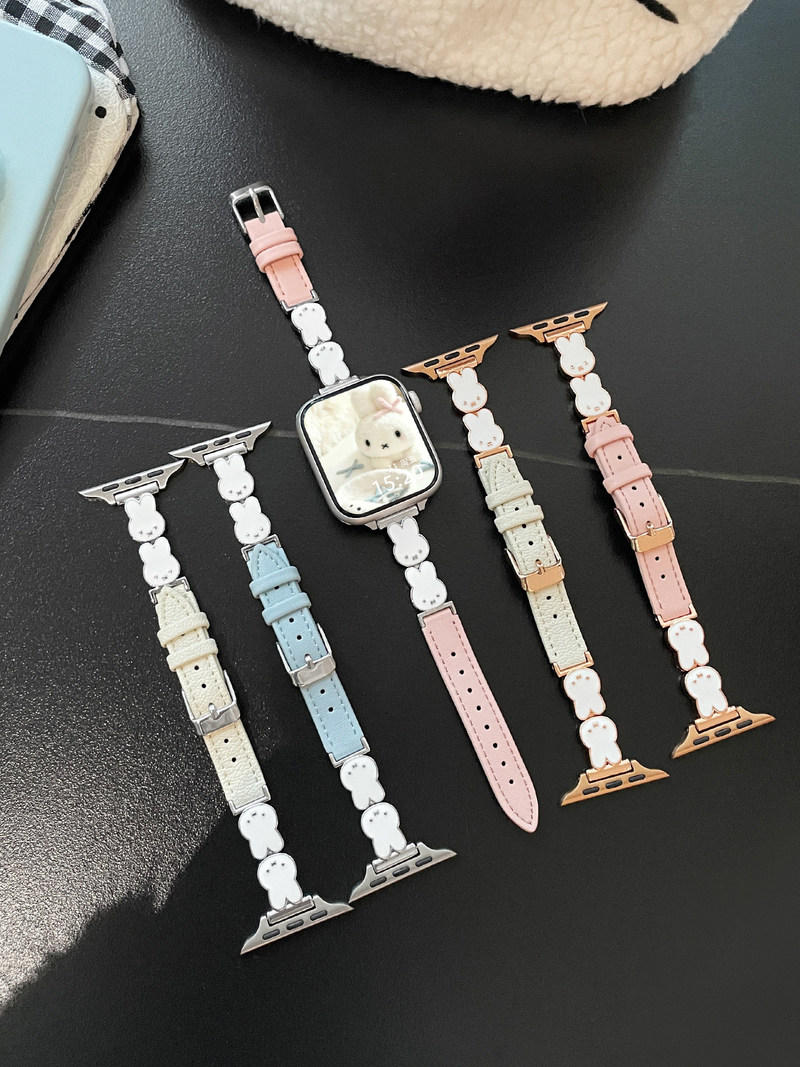 Watch Strap Replacement - Nieuwe Nijntje Konijn Lederen Horlogeband Voor