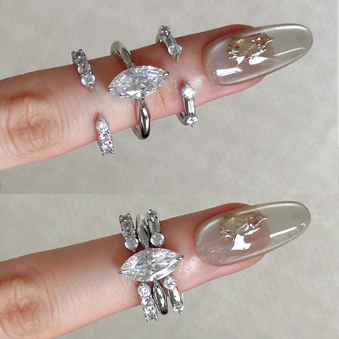 Minimalist Ring Stackable - Minimalistische stijl, drie-in-één stapelbare S925 sterling