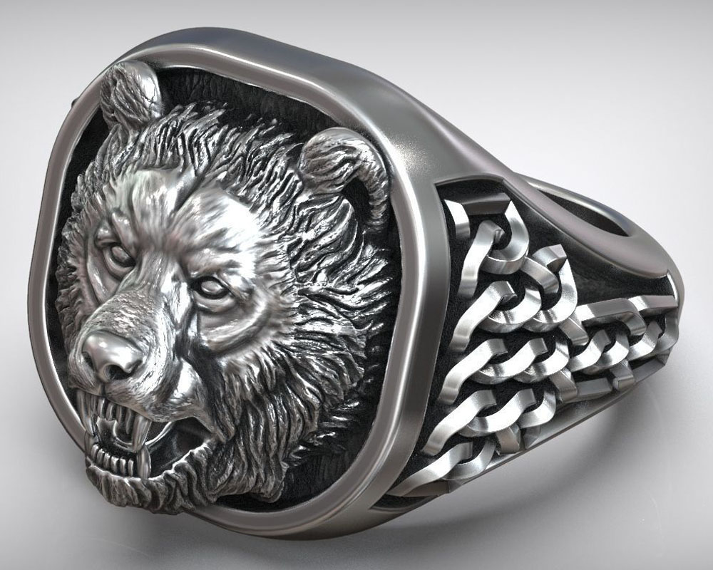 22g Viking Berenkop Noordse Or - Mens Signet Ring recensie en prijs