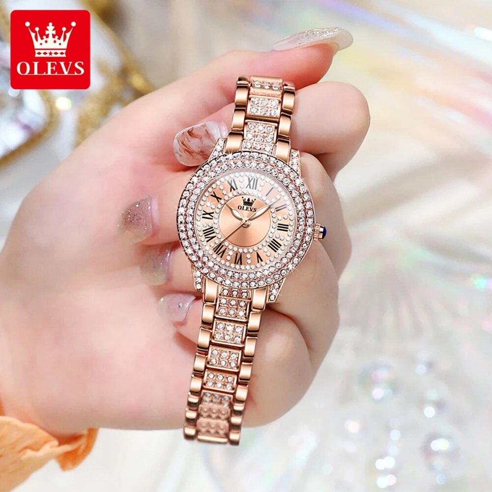 Olevs 9943 Luxe Volledig Diama - Jewelry Watches Gold recensie en prijs