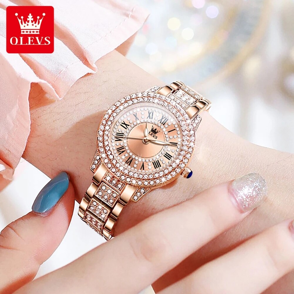 Olevs 9943 Luxe Volledig Diama - Jewelry Watches Gold recensie en prijs