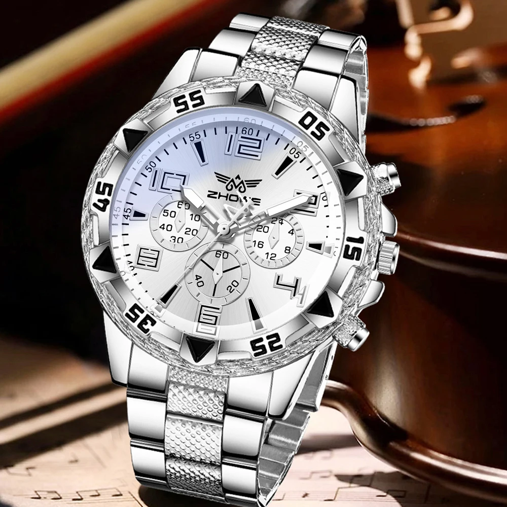 4 STKS Zilver Herenmode Casual - Jewelry Watches Silver recensie en prijs