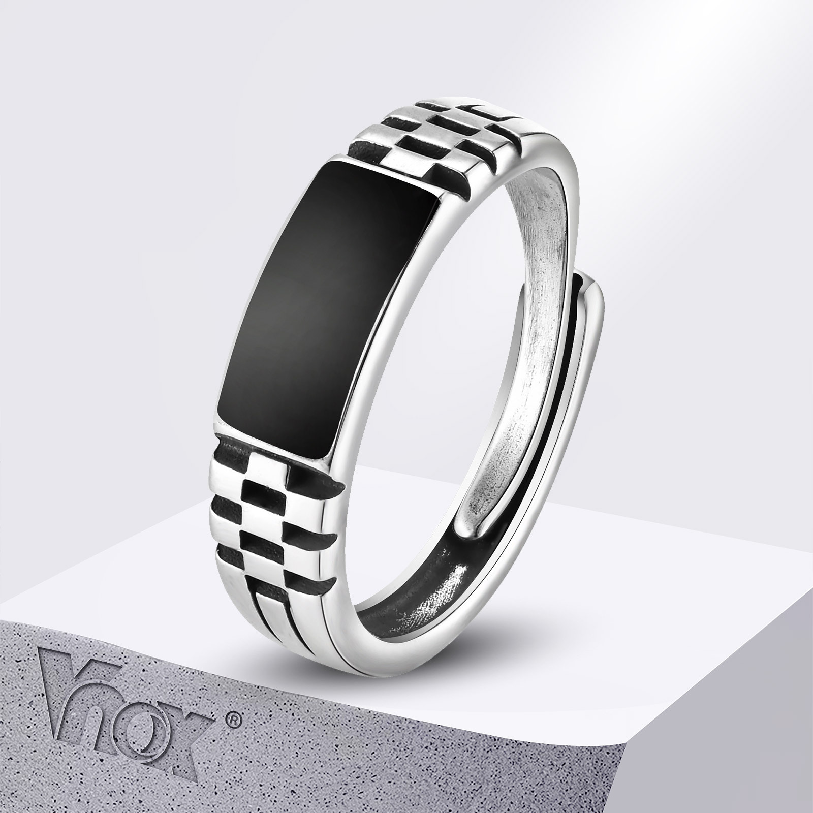 Vnox open herenringen, zwart g - Mens Signet Ring recensie en prijs
