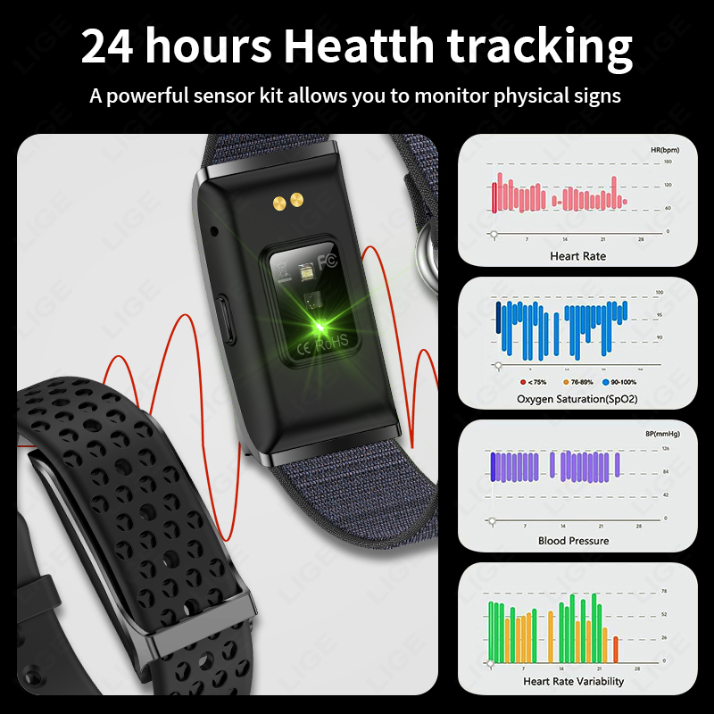 LUIK Smart Watch Hartslag Bloe - Italian Jewelry Watches recensie en prijs