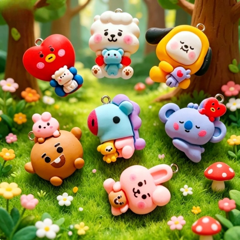 7 stks BT21 Hars Cartoon Charm - Charm Bracelet Beads recensie en prijs