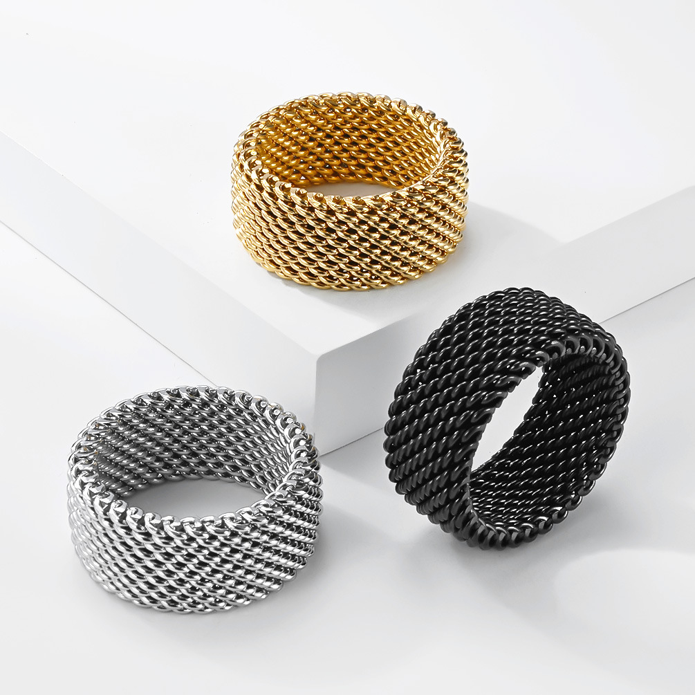 Trendy roestvrijstalen geweven - Minimalist Ring Stackable recensie en prijs