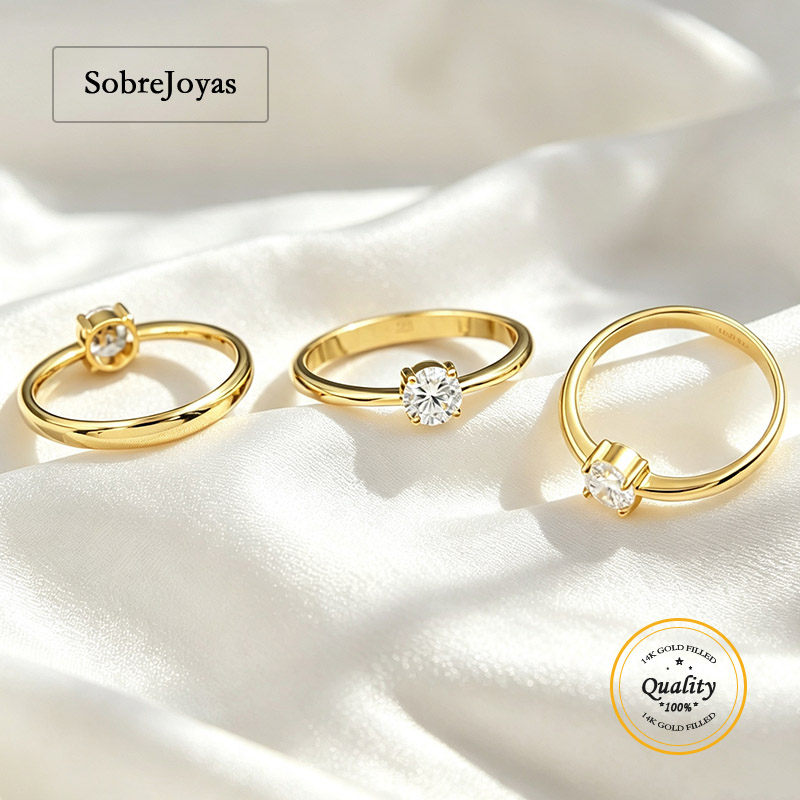 14K goudgevulde 5A CZ ring voo - Minimalist Ring Stackable recensie en prijs