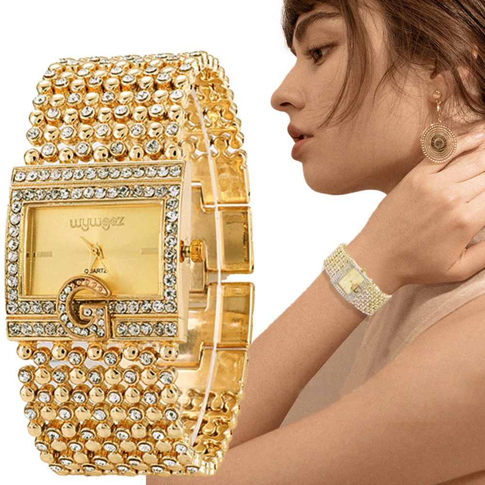 Eenvoudige Vierkante Gouden Ho - Jewelry Diamond Watches recensie en prijs