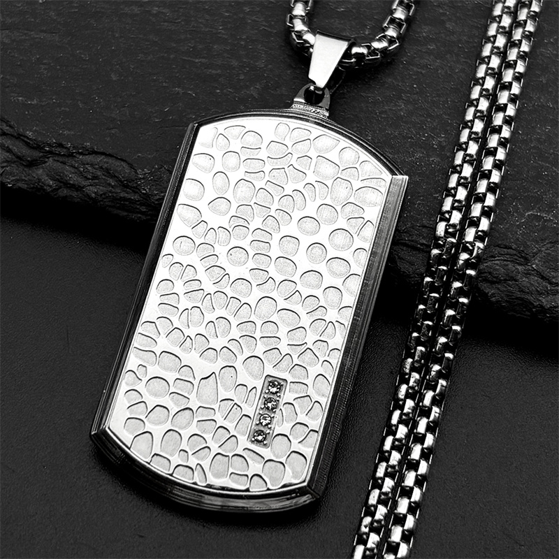 Retro roestvrij staal onregelm - Mens Dog Tag Necklace recensie en prijs