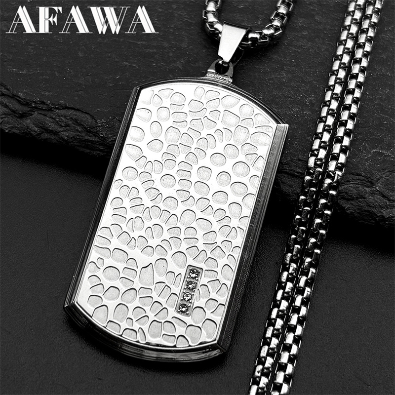 Retro roestvrij staal onregelm - Mens Dog Tag Necklace recensie en prijs