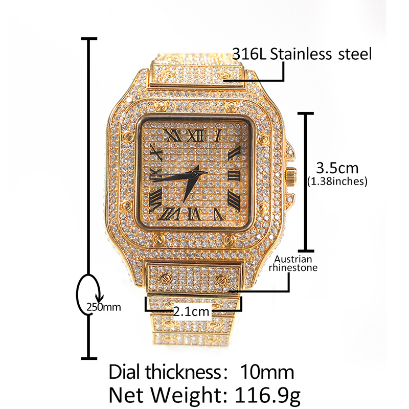 Hiphop luxe quartz pols waterd - Jewelry Watches Silver recensie en prijs