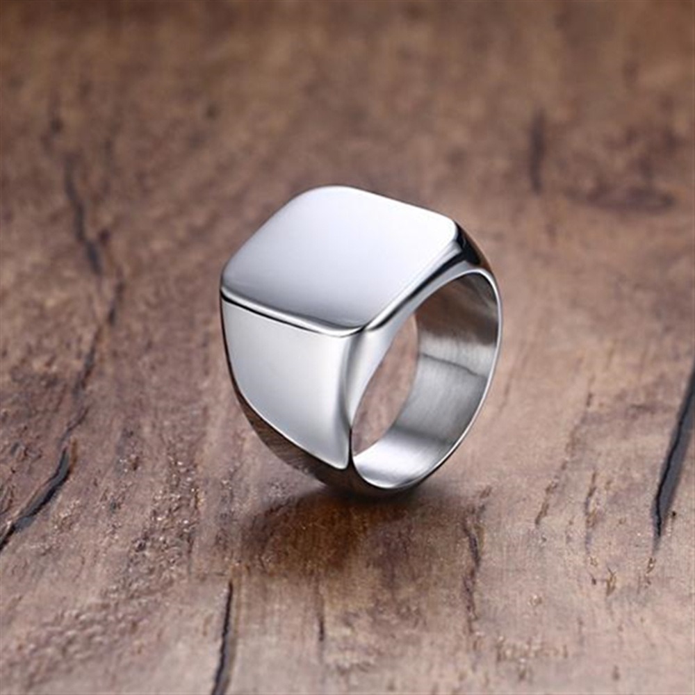 Mode Mannen Zwart Glad Roestvr - Mens Signet Ring recensie en prijs